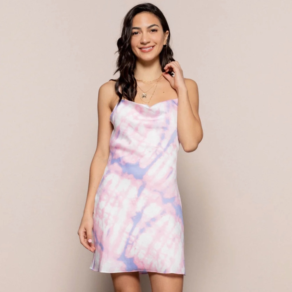 Cotton Candy tie dye slip dress